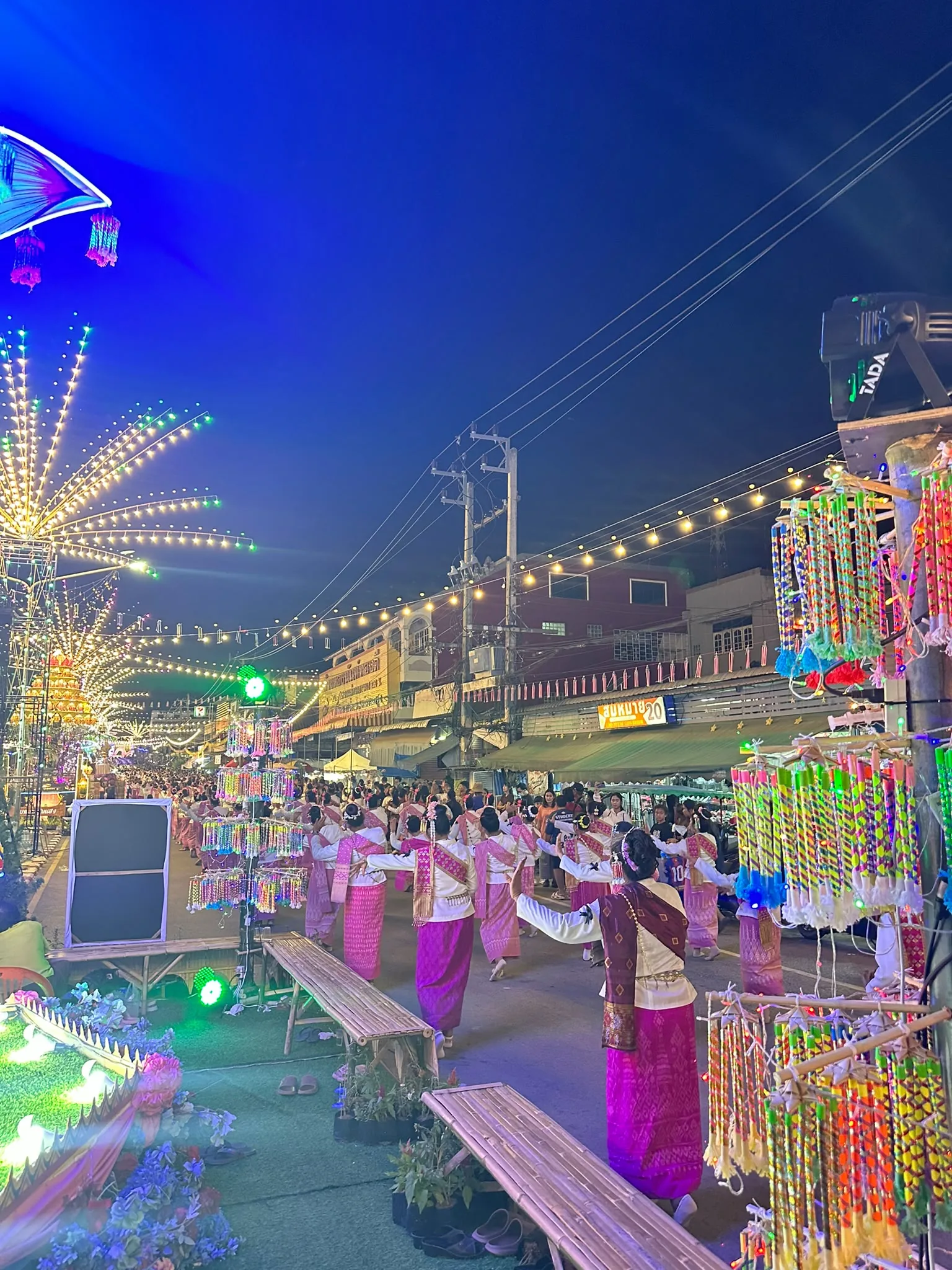 The road through the town during the procession