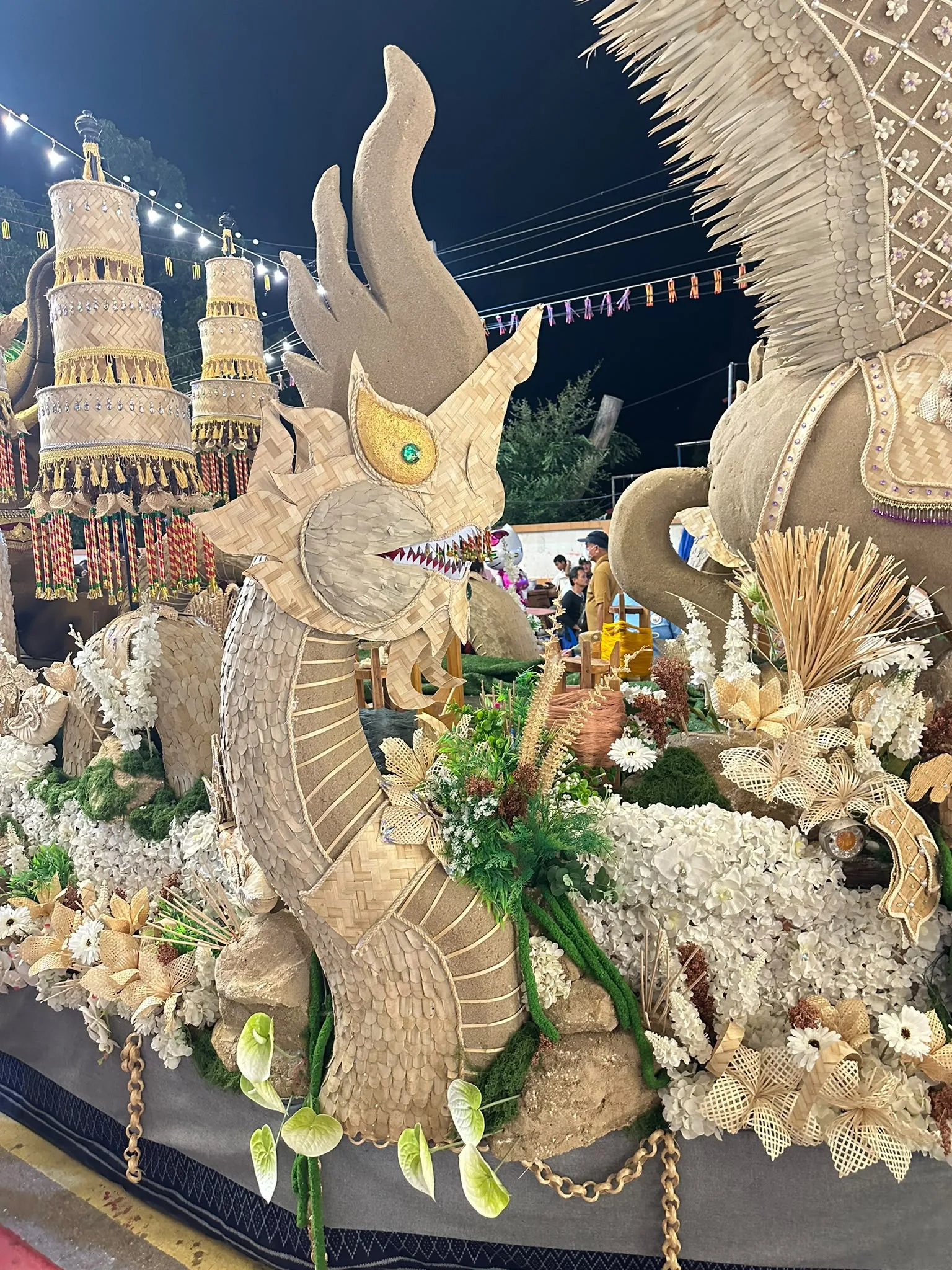 A naga woven from bamboo and palm leaf