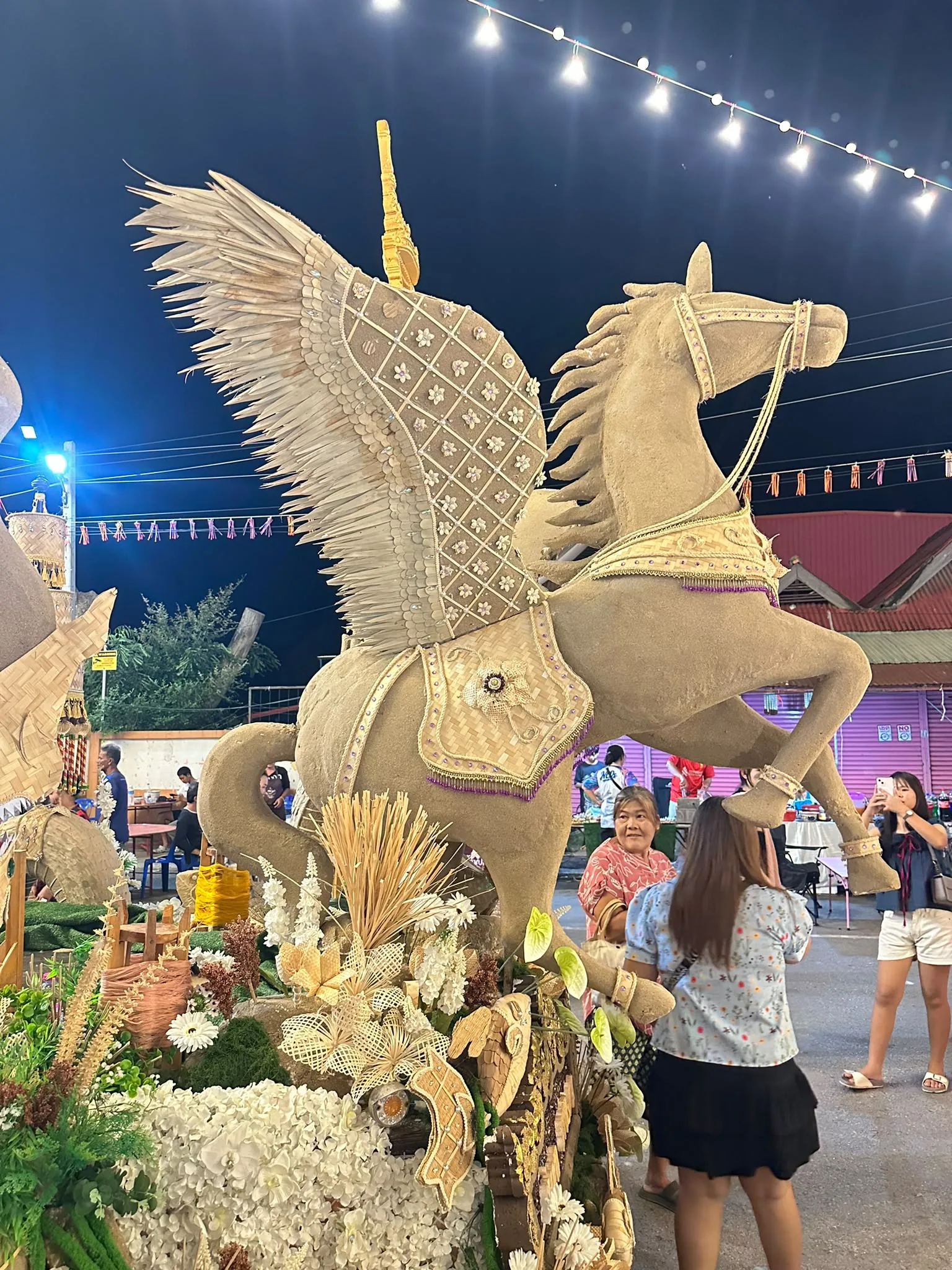 A winged horse on the same display