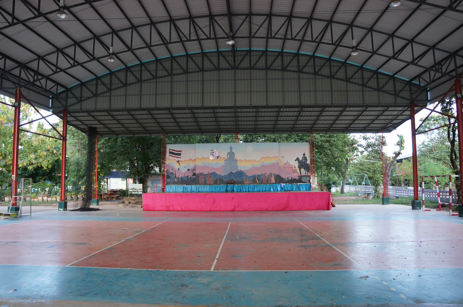 The stage end of the hall